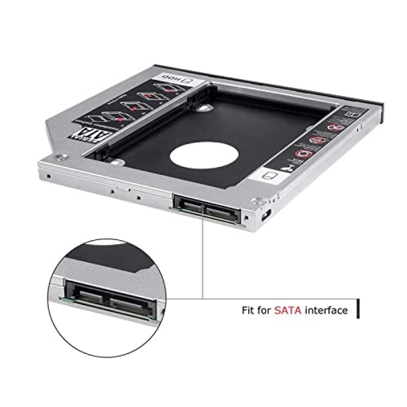 Universal 9.5mm SATA to SATA 2nd SSD HDD Hard Drive Caddy Case Adapter Tray Enclosure for Laptop CD/DVD-ROM Optical Bay (Sata-Candy-9.5mm) - Image 4