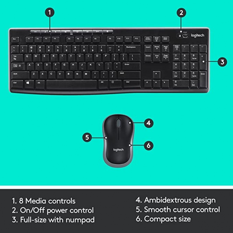 Logitech MK275 Wireless Keyboard and Mouse Combo - Image 3