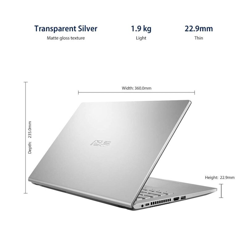 ASUS Vivobook X515JA-EJ701WS Intel Core I7-1065G7 15.6 inches FHD 512 GB SSD /16 GB/Windows 11/Office 2019/1Y (Transparent Silver, 2 kg) - Image 2